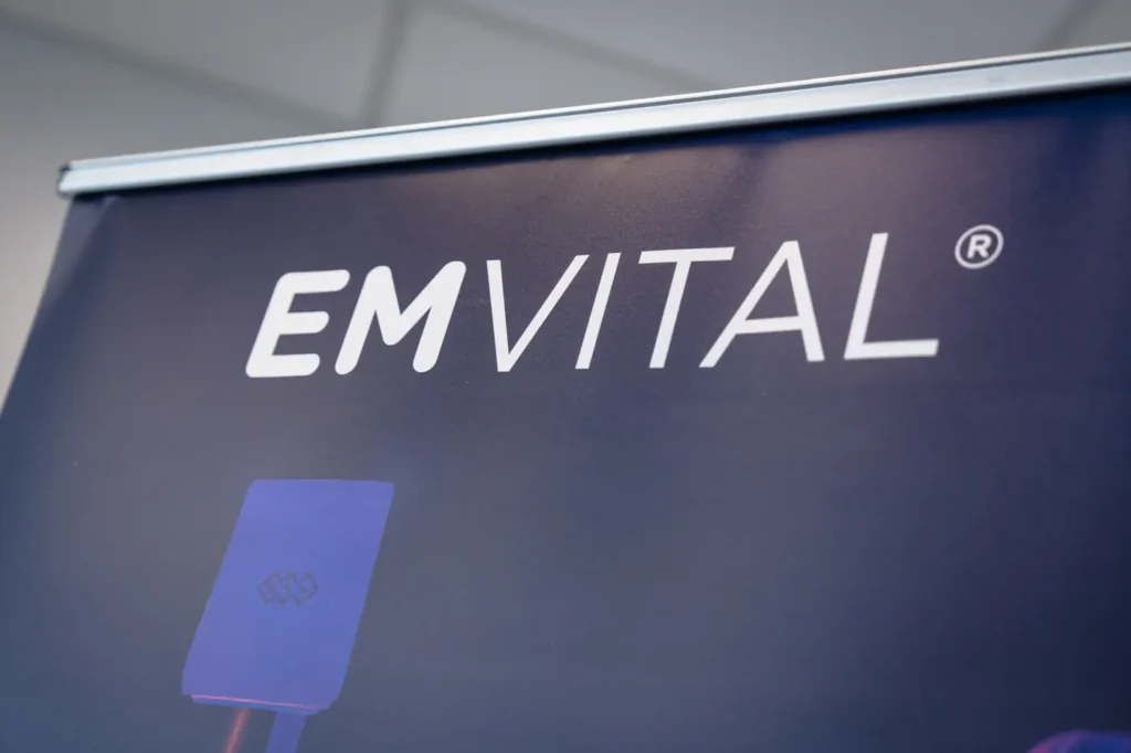 EMVITAL pain relief technology display at FTG Ortho in Aventura