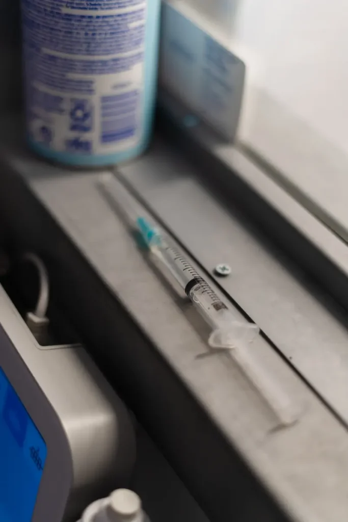 Syringe prepared for platelet-rich plasma therapy